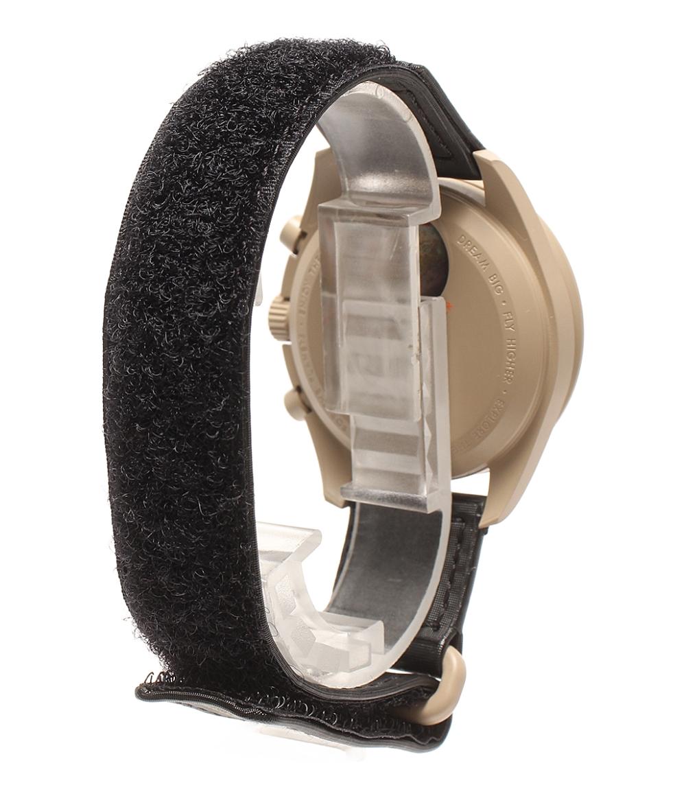 美品 Swatch OMEGA 腕時計 スピードマスター クオーツ S033C100 ユニセックス スウォッチ オメガ