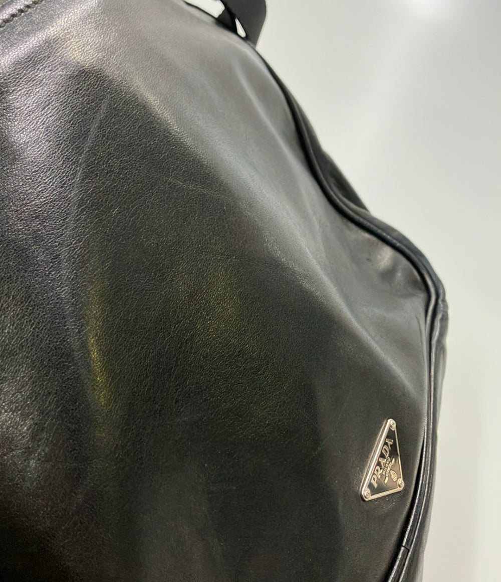 訳あり PRADA メッセンジャーバッグ ショルダーバッグ 斜め掛け レザー
