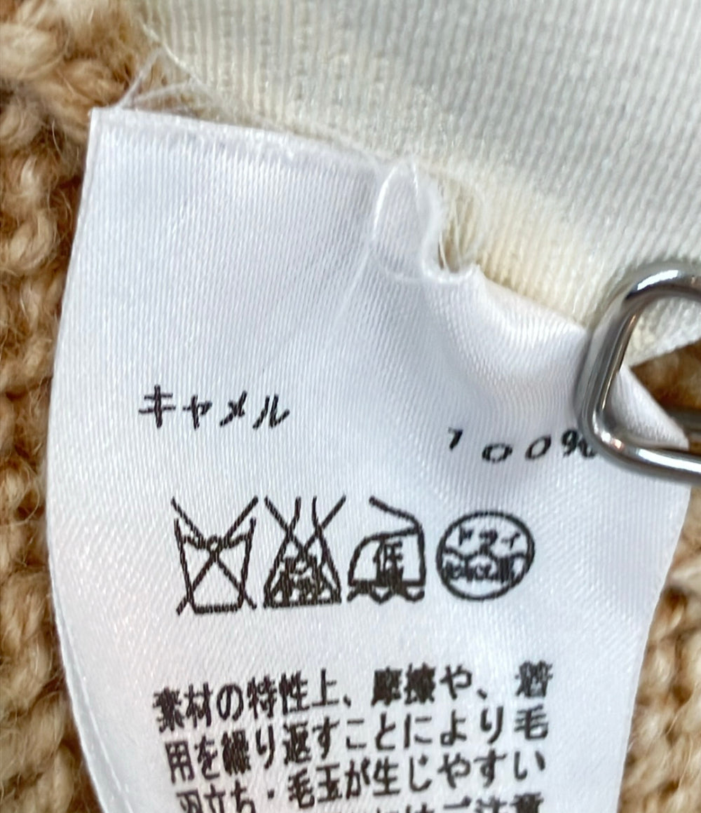 HERMES✨エルメス　ケーブルニット　プルオーバー HERMES 長袖ニット ケーブル キャメル レディース SIZE 36 (XS