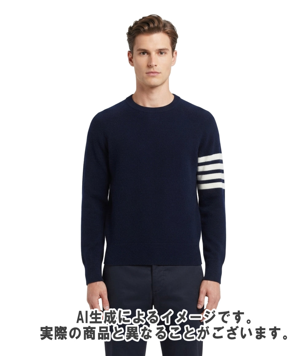 THOM BROWNE 長袖ニット ネイビー カシミア100% MKA049A-00011415 メンズ SIZE 3 (L) トムブラウン