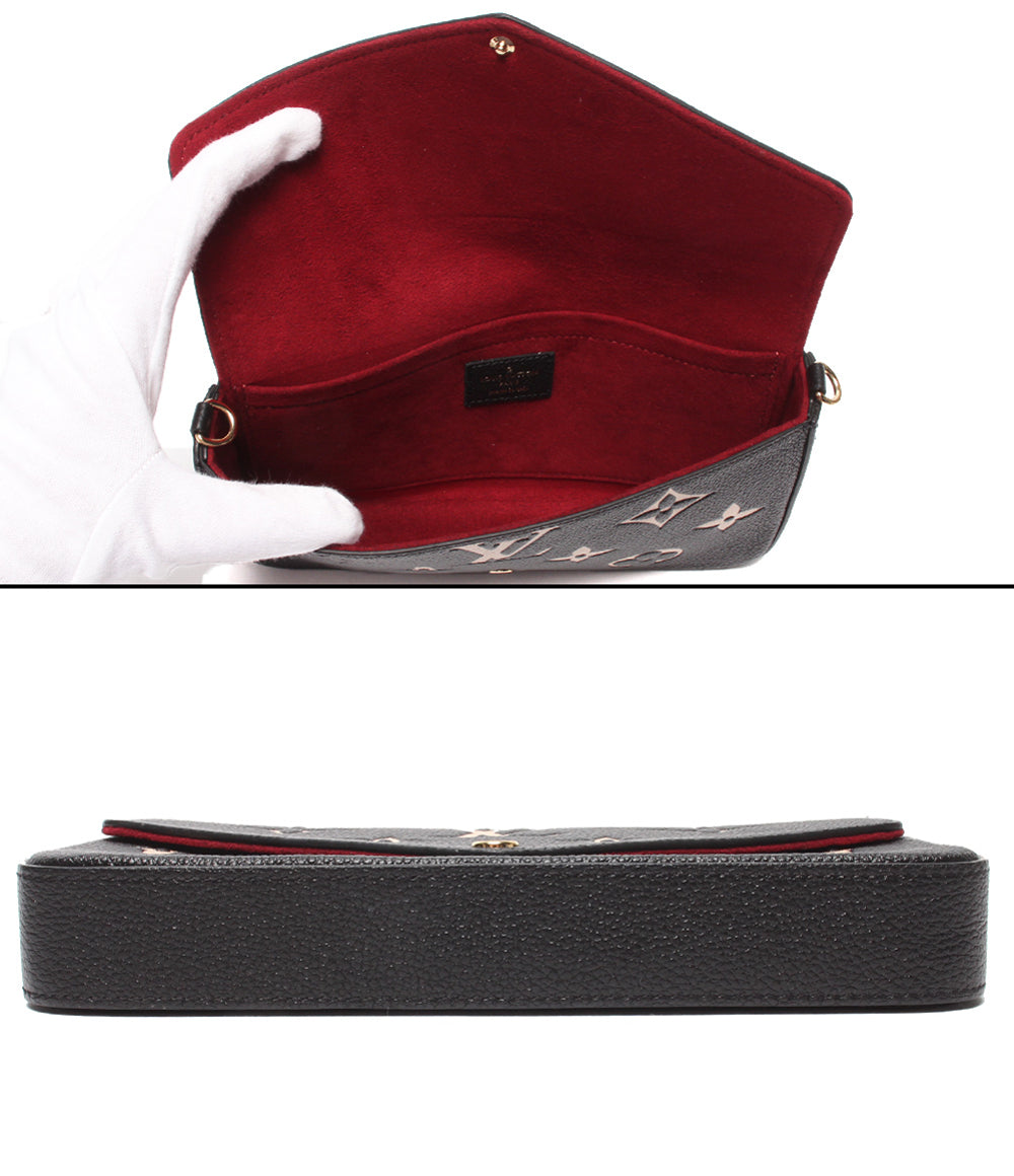 美品 LOUIS VUITTON チェーンウォレット ポシェット 肩掛け ポシェット フェリシー バイカラー モノグラム アンプラント M80482 レディース