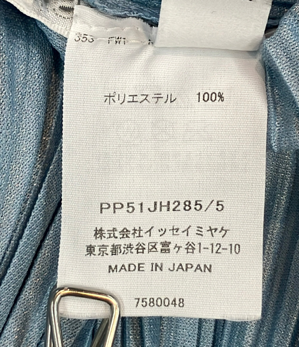 美品 PLEATS PLEASE メロウプリーツ 五分袖 ロングワンピース レディース SIZE 5 プリーツプリーズ