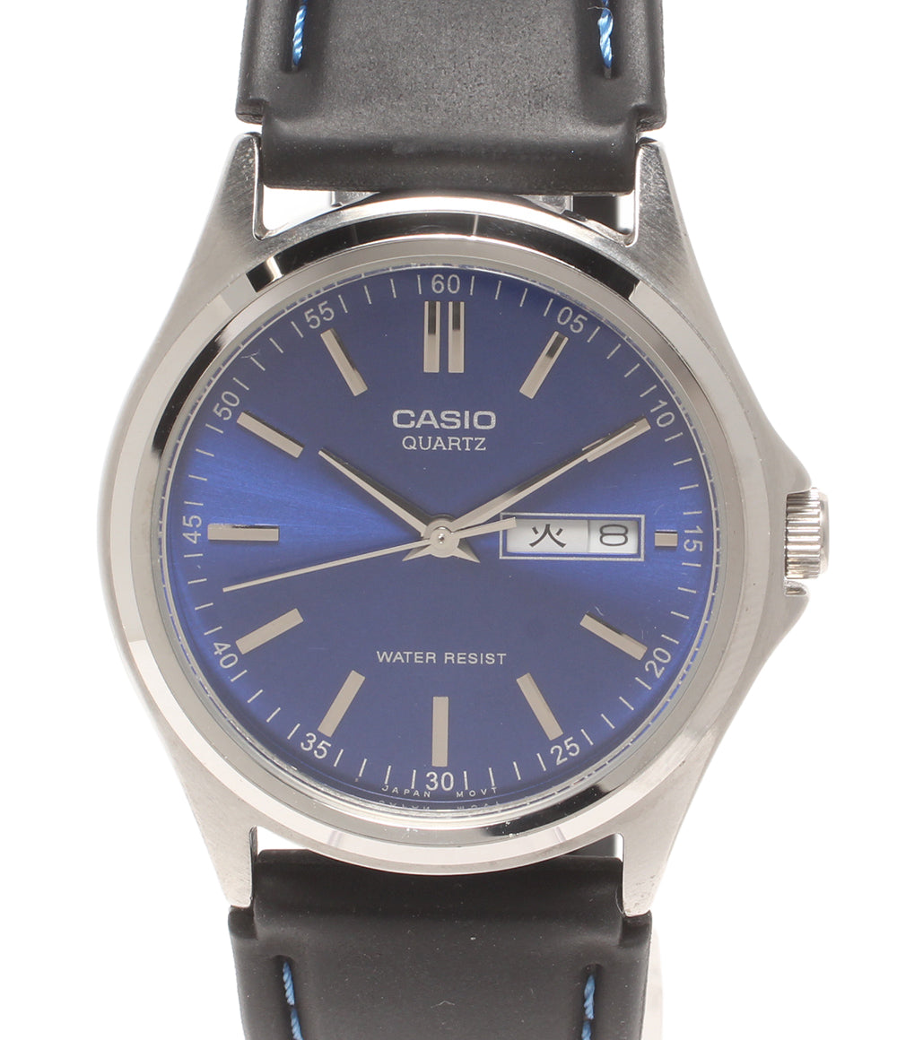 美品 CASIO 腕時計 スタンダード クオーツ ブルー系 MTP-1239DJ メンズ カシオ