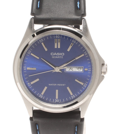 美品 CASIO 腕時計 スタンダード クオーツ ブルー系 MTP-1239DJ メンズ カシオ