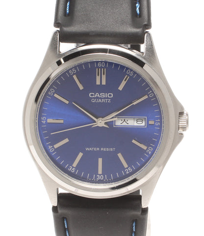 美品 CASIO 腕時計 スタンダード クオーツ ブルー系 MTP-1239DJ メンズ カシオ