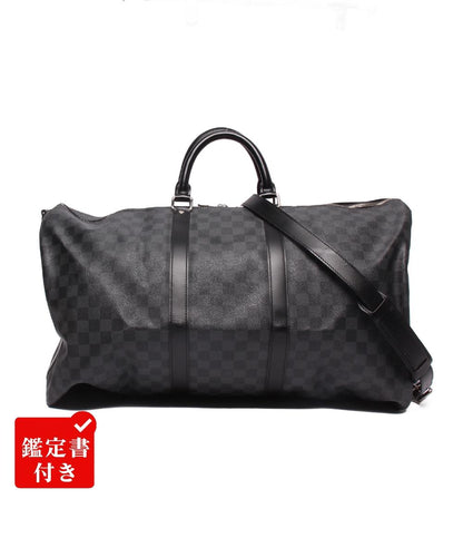 LOUIS VUITTON 2wayボストンバッグ ショルダーバッグ 斜め掛け キーポル バンドリエール55 ダミエ グラフィット N41413 メンズ レディース