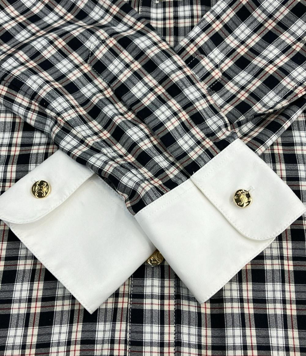 CELINE 長袖 チェック柄クロップドシャツ 2C02C792X レディース SIZE