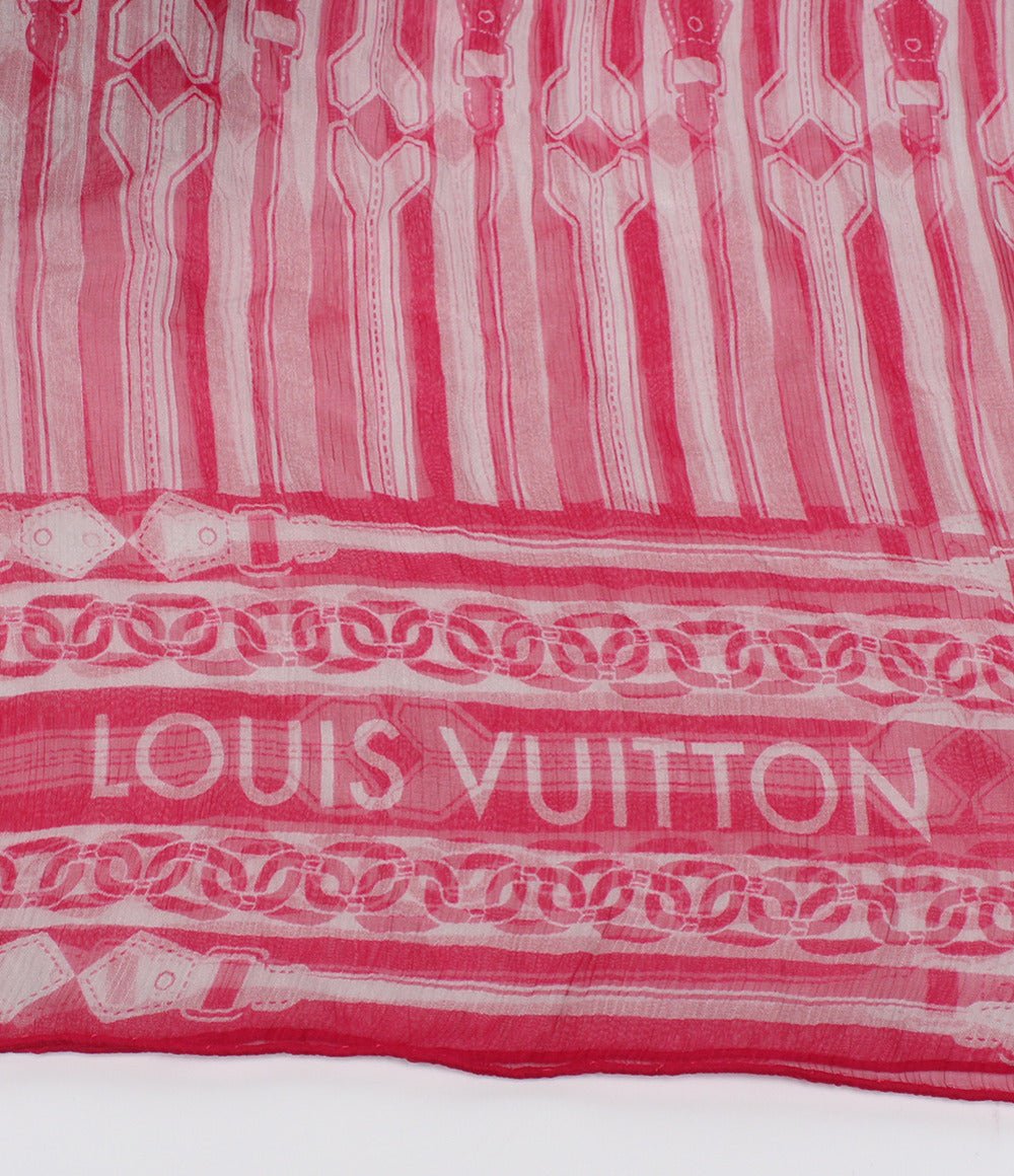 美品 LOUIS VUITTON ストール シルク100％ ベルト柄 M78683 レディース ルイ・ヴィトン