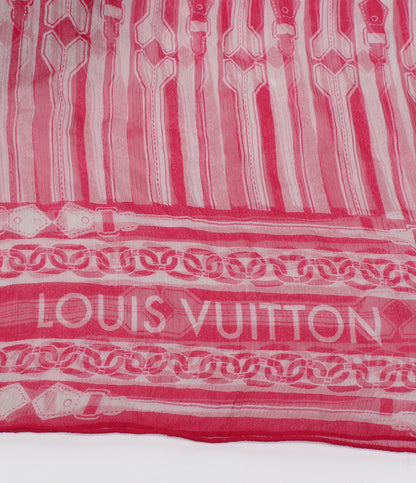 美品 LOUIS VUITTON ストール シルク100％ ベルト柄 M78683 レディース ルイ・ヴィトン
