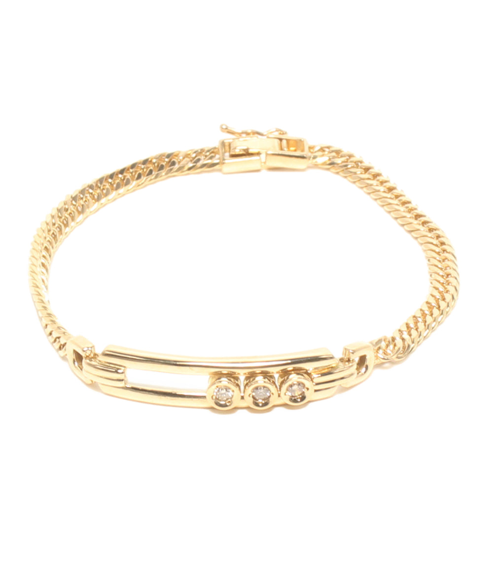 美品 ブレスレット K18 ダイヤ 0.11ct レディース