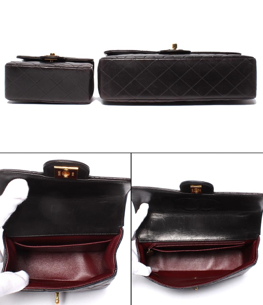 CHANEL ハンドバッグ 親子バッグ トップハンドル マトラッセ ゴールド金具 3番台 ラムスキン レディース シャネル