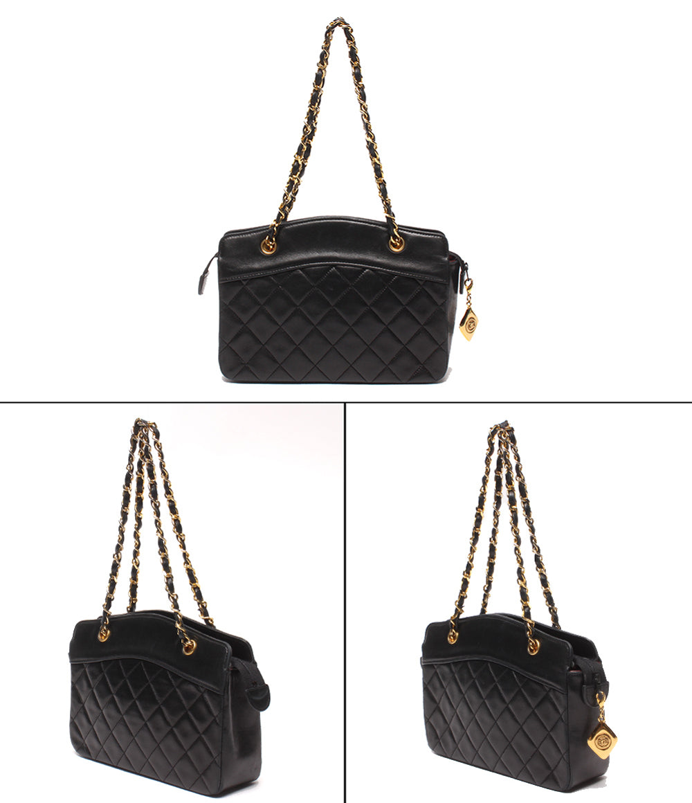 CHANEL チェーンハンドバッグ ゴールド金具 マトラッセ ラムスキン レディース シャネル