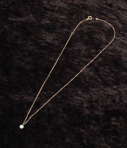 美品 クロチェ ネックレス K10 ホワイトオパール レディース Cloche