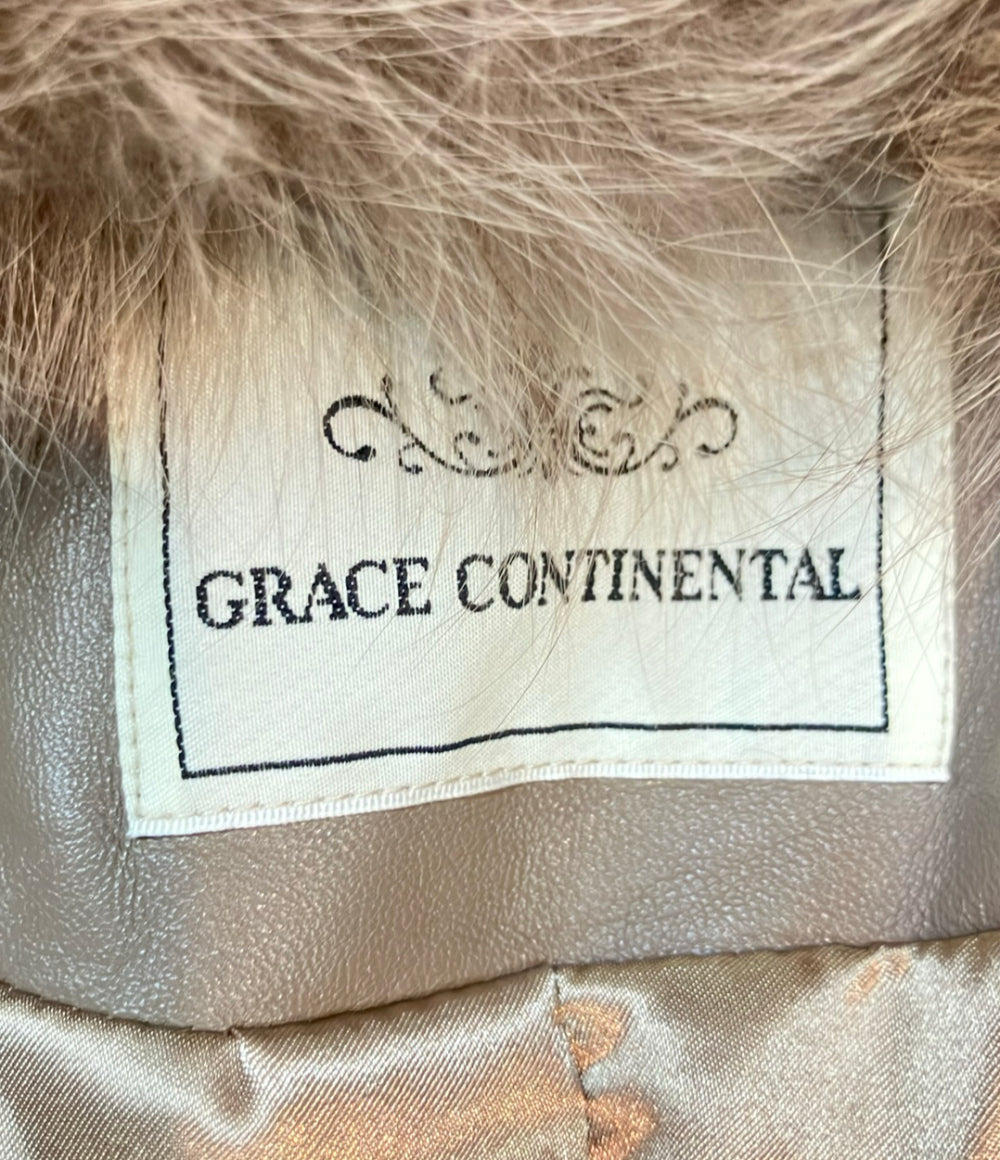 美品 GRACE CONTINENTAL レッキスFOX ファーコート 美品 GRACE CONTINENTAL ファーコート ダブルジップ レッキスラビット