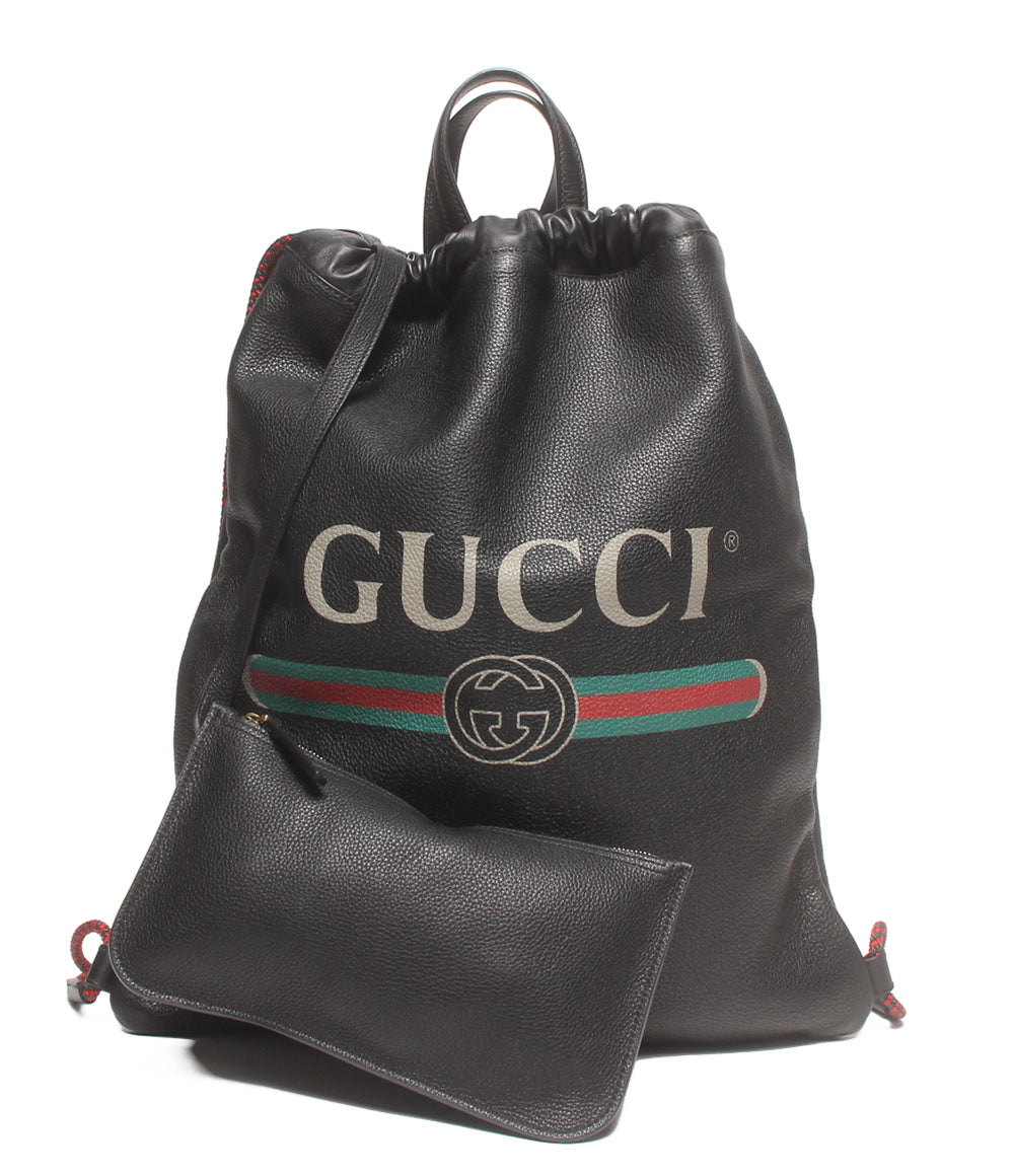 GUCCI リュック ドローストリングナップサック ロゴプリント 516639 525040 メンズ レディース グッチ