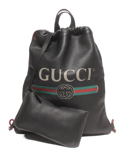 GUCCI リュック ドローストリングナップサック ロゴプリント 516639 525040 メンズ レディース グッチ