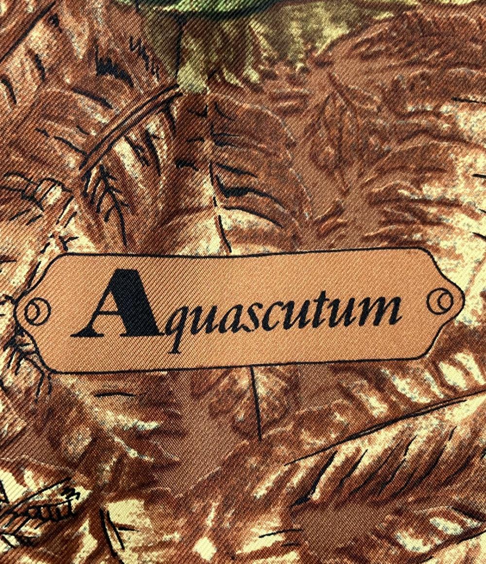 アクアスキュータム シルクスカーフ カモ柄 レディース Aquascutum