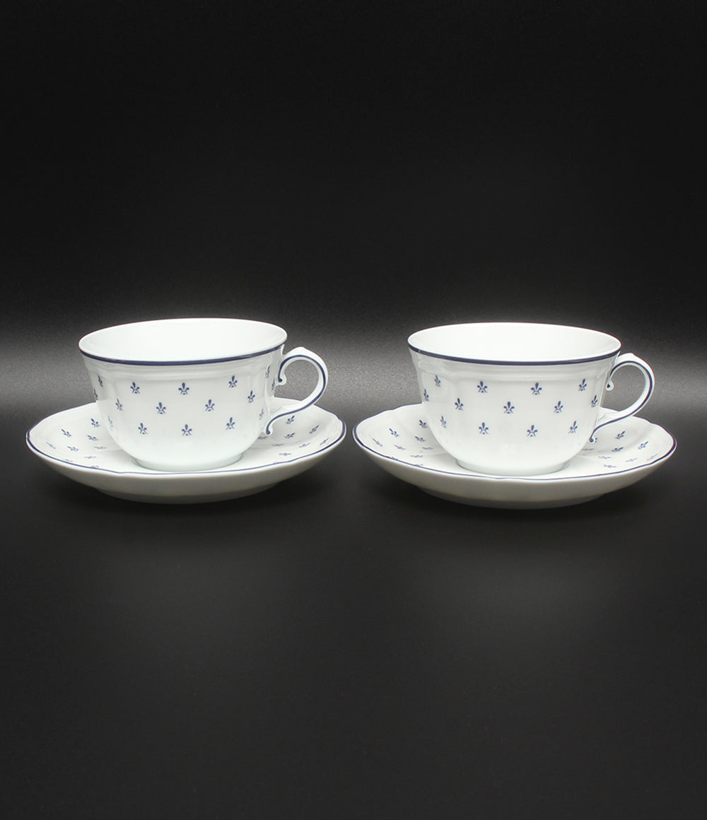 美品 Richard Ginori カップ＆ソーサー 2客セット ペア ロイヤルブルー リチャードジノリ