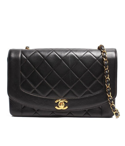 シャネル チェーンレザーショルダーバッグ ココマーク ゴールド金具 ダイアナ25 マトラッセ レディース CHANEL