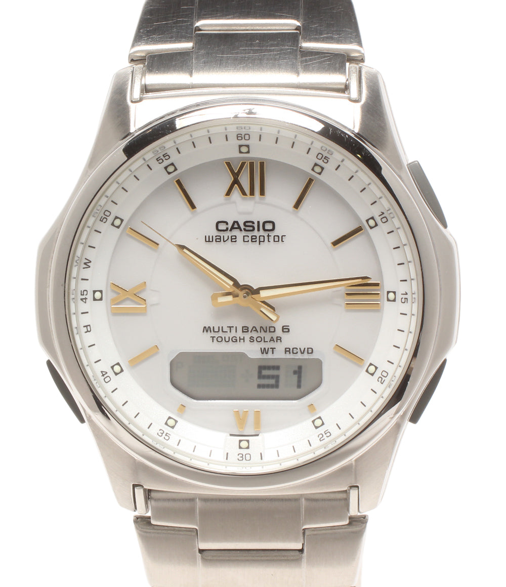 美品 CASIO 腕時計 ウエーブセプター WAVE CEPTOR ソーラー WVA-M630D-7A2JF メンズ カシオ
