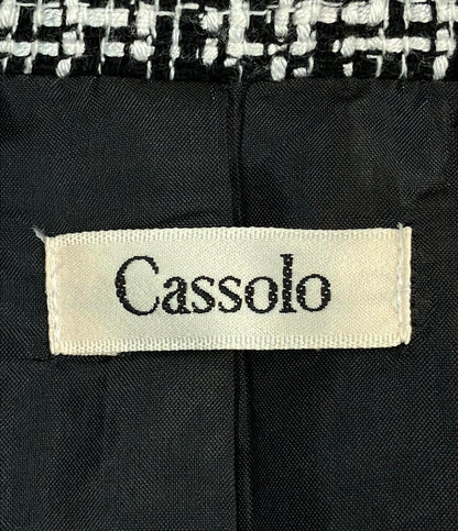 美品 カッソーロ ツイードジャケット レディース SIZE 23 (XL) cassolo