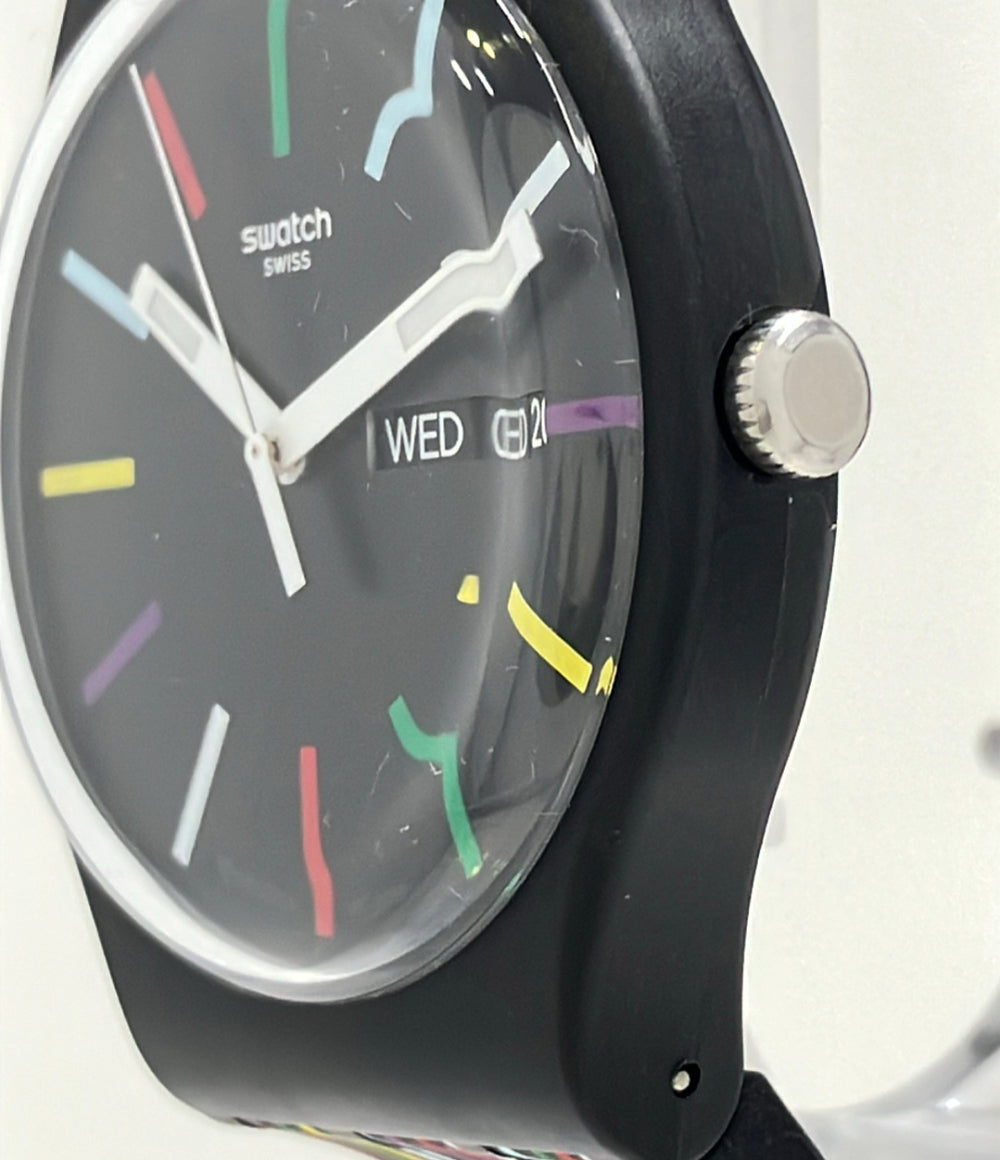 Swatch 腕時計 クオーツ ブラック メンズ スウォッチ