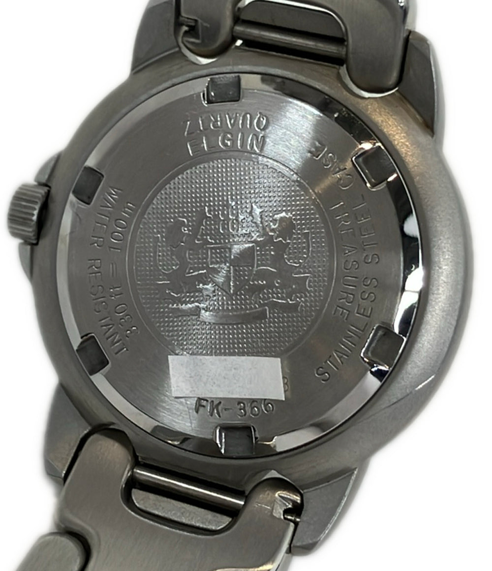 ELGIN 腕時計 クオーツ シルバー FK-366 メンズ エルジン