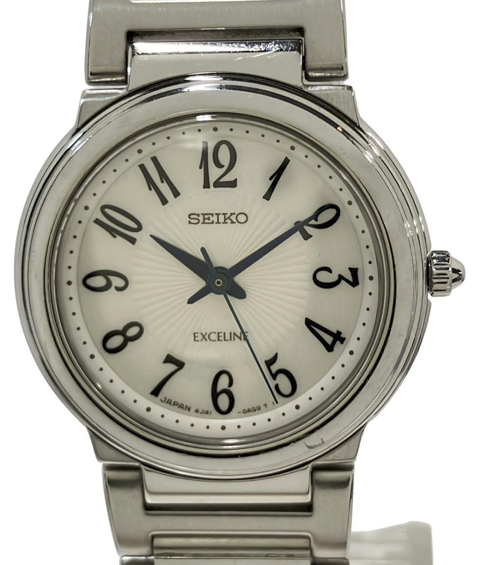 SEIKO 腕時計 エクセリーヌ  EXCELINE クオーツ ホワイト 4J41-0AE0 レディース セイコー