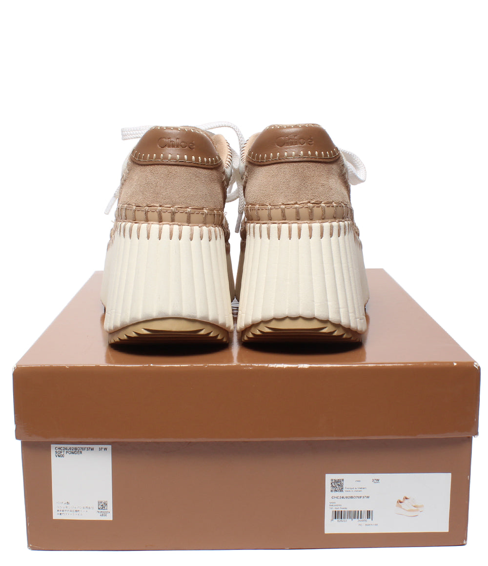 Chloe ローカットスニーカー ウェッジソール 厚底 Nama ウェッジスニーカー CHC24U02IBD70F レディース SIZE 37 (24.5cm) クロエ