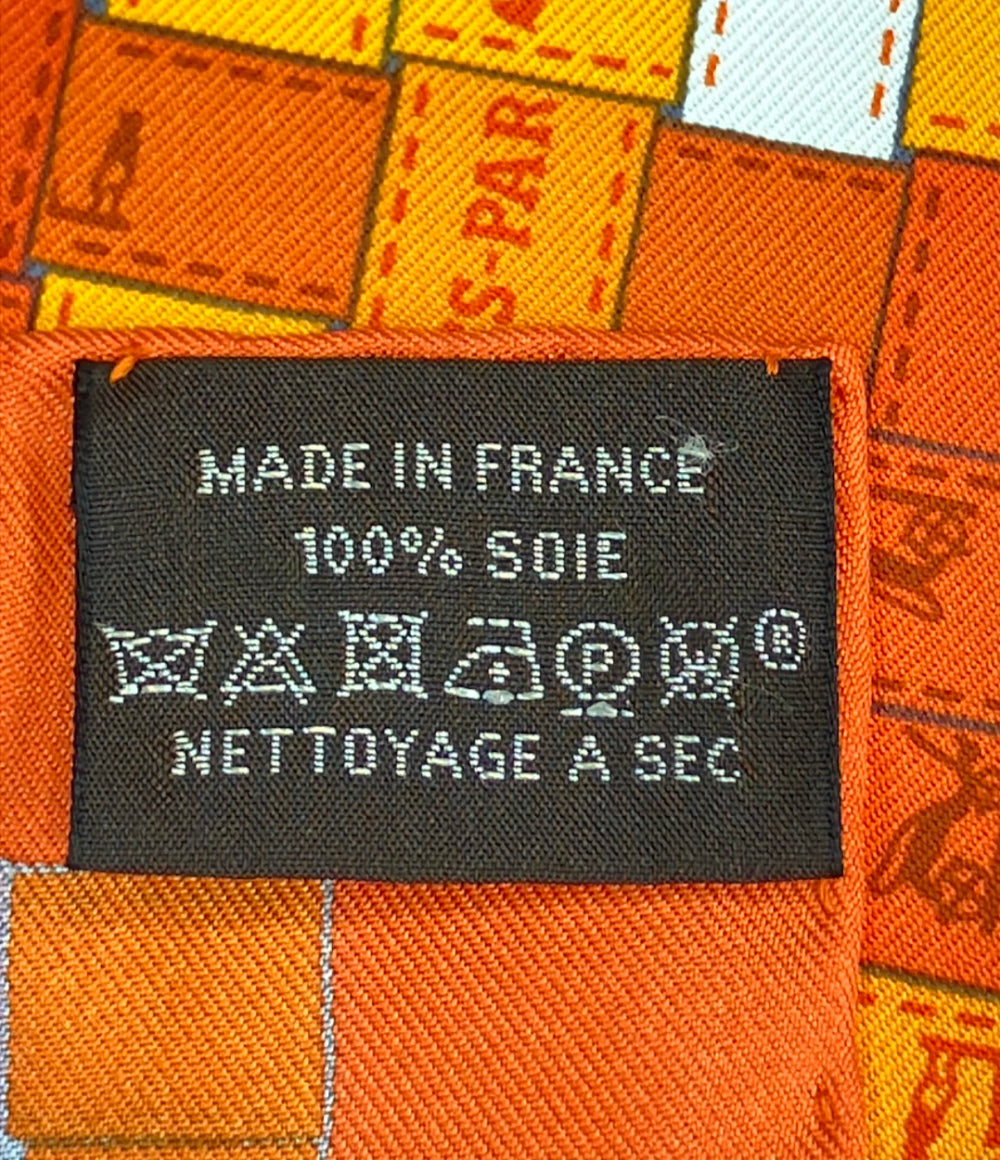 美品 HERMES スカーフ カレ90 シルク100% ボルデュック チェック レディース エルメス