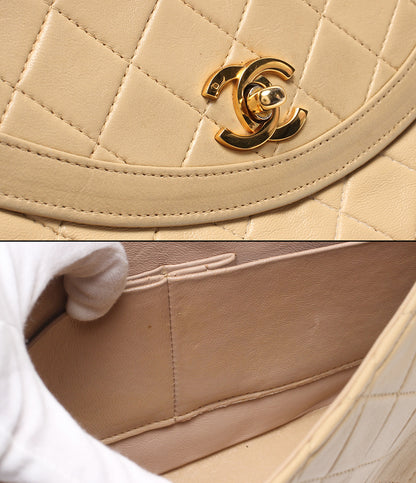 CHANEL チェーンショルダーバッグ 肩掛け ゴールド金具 ダブルチェーン シングルフラップ ラムスキン 1番台 レディース シャネル