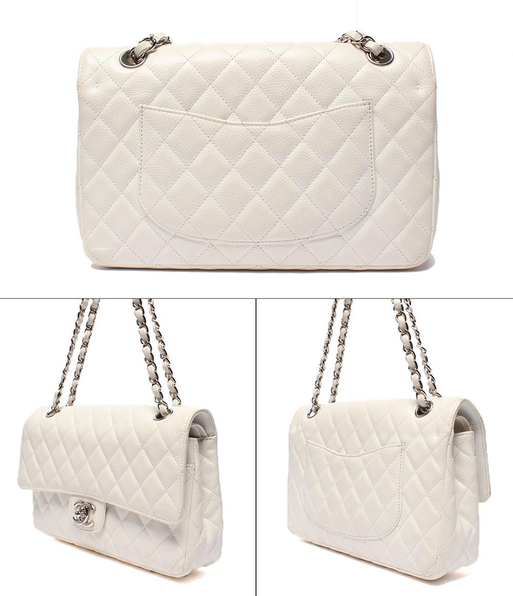 CHANEL ショルダーバッグ 肩掛け ダブルフラップ ダブルチェーン シルバー金具 キャビアスキン マトラッセ25 レディース シャネル