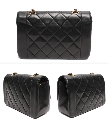 CHANEL チェーンショルダーバッグ ゴールド金具 ココマーク ラムスキン マトラッセ ダイアナフラップ ダイアナ 22 レディース シャネル