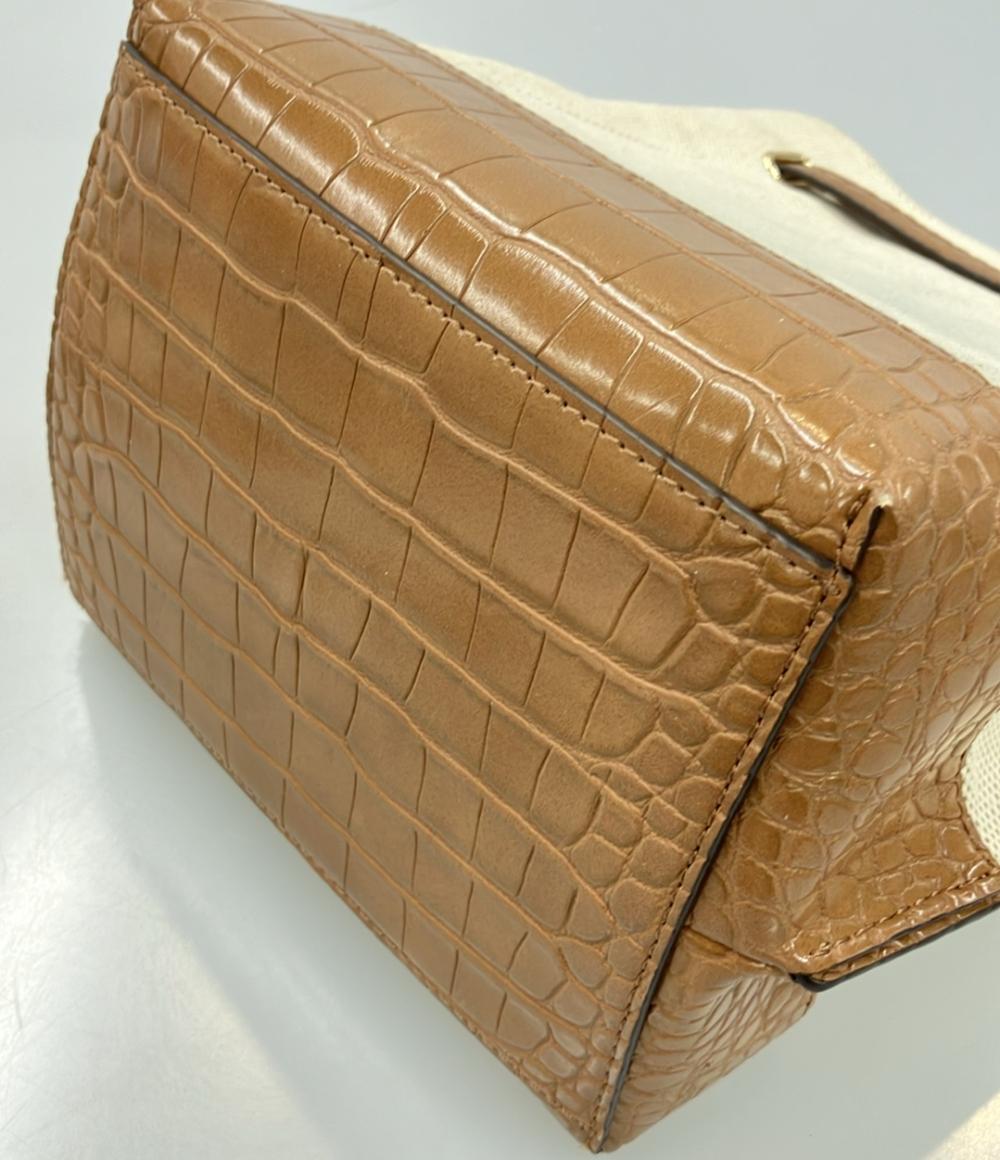 マイケルコース クロコ型押しレザーキャンバスミニショルダーバッグ 斜め掛け レディース MICHAEL KORS