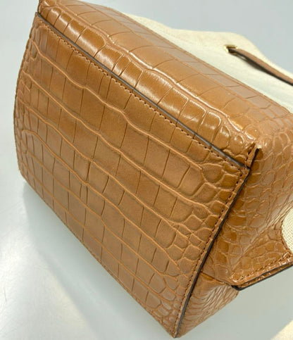 マイケルコース クロコ型押しレザーキャンバスミニショルダーバッグ 斜め掛け レディース MICHAEL KORS