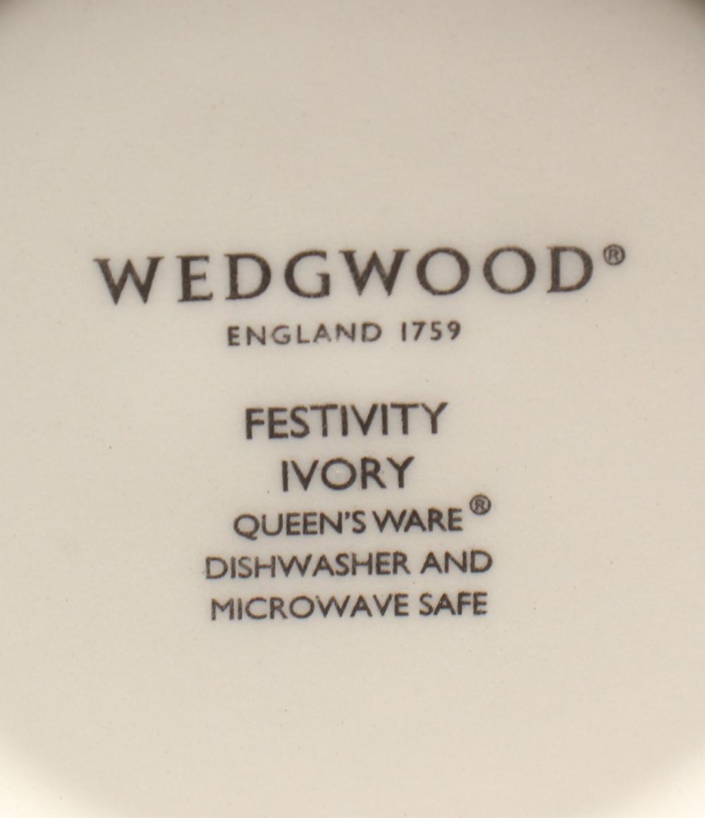 美品 ウェッジウッド マグカップ 2点セット ペア フェスティビティ アイボリー ブルー WEDGWOOD