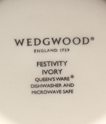 美品 ウェッジウッド マグカップ 2点セット ペア フェスティビティ アイボリー ブルー WEDGWOOD