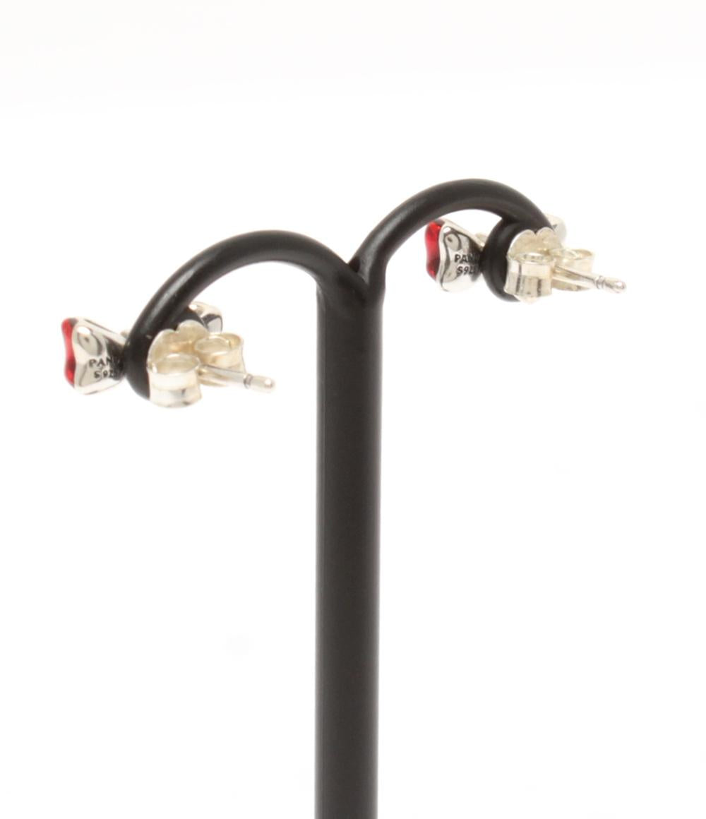 美品 PANDORA Disney リング 指輪 ピアス SV925 白雪姫 リボンモチーフ 2点セット レディース パンドラ