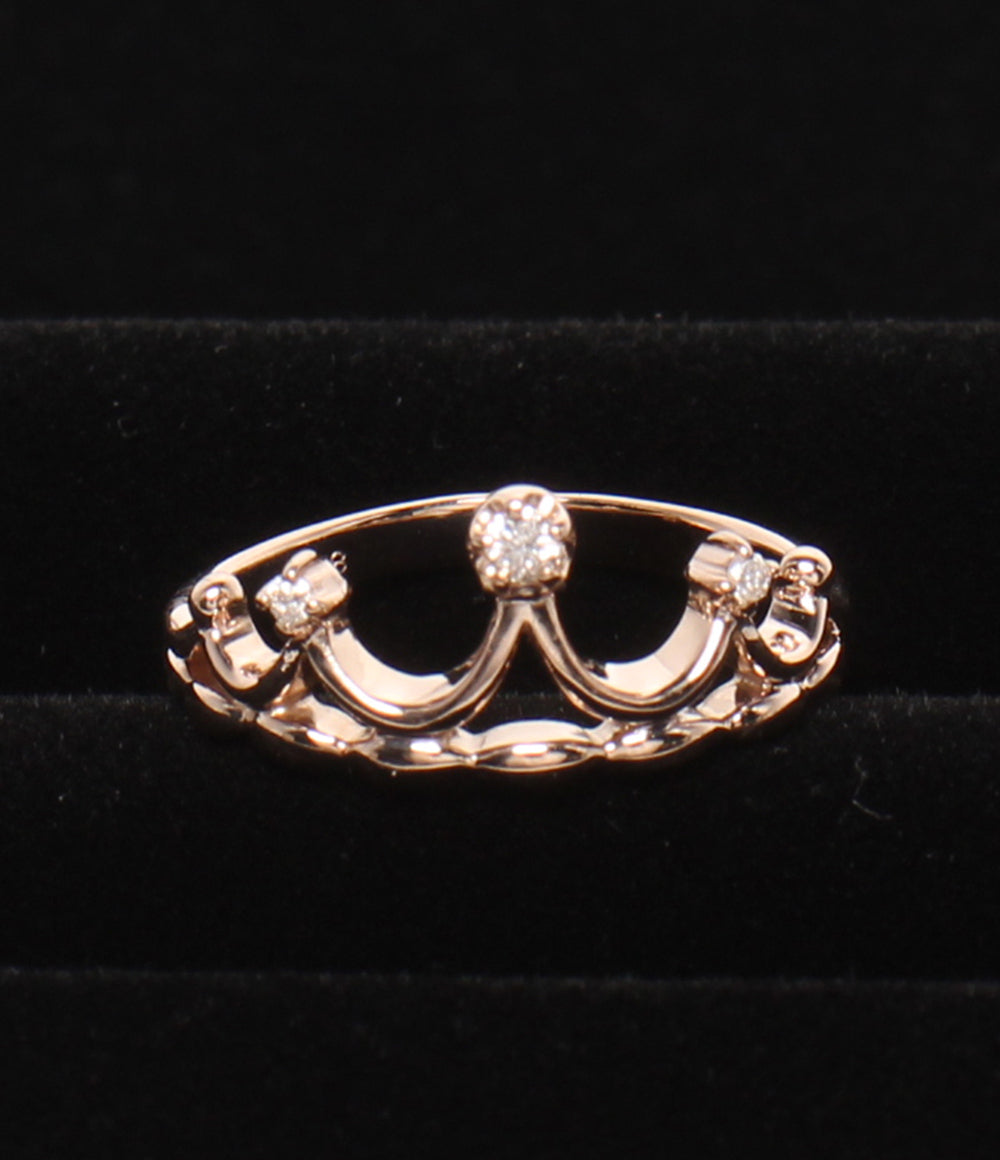 美品 Samantha Tiara リング 指輪 K18 ダイヤ 0.05ct クラウンモチーフ レディース SIZE 8号 サマンサティアラ