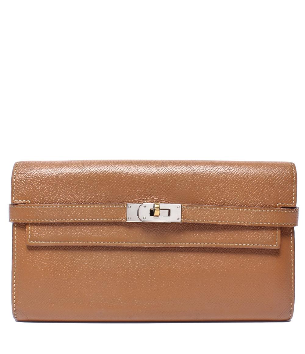 HERMES 長財布 X刻印 シルバー金具 ヴォーエプソン ケリー・ウォレット レディース エルメス