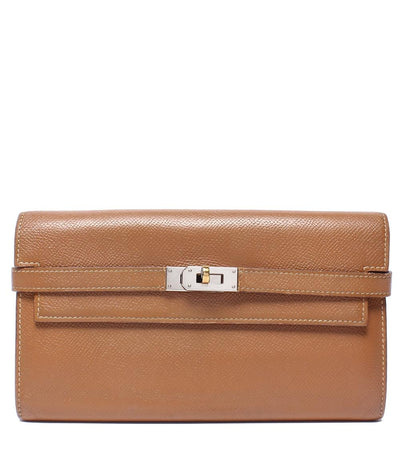 HERMES 長財布 X刻印 シルバー金具 ヴォーエプソン ケリー・ウォレット レディース エルメス