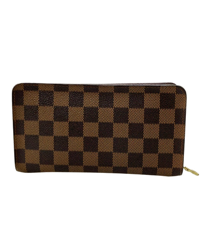 LOUIS VUITTON ラウンドファスナー長財布 PVC レザー ポルトモネジップ ダミエ エベヌ N61728 レディース ルイ・ヴィトン