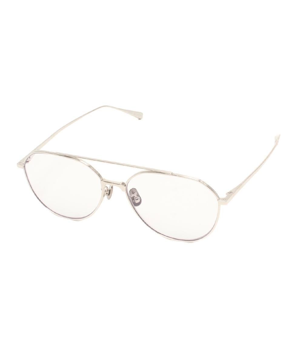 BLANC. 伊達メガネ アイウェア 56□15 ティアドロップ型 ツーブリッジ B0042 レディース ブラン