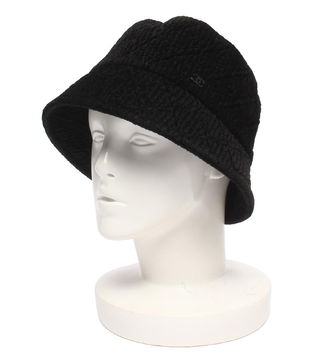 CHANEL バケットハット ブラック シャネル CHANEL ツイード バケット L ハット コットン ポリアミド