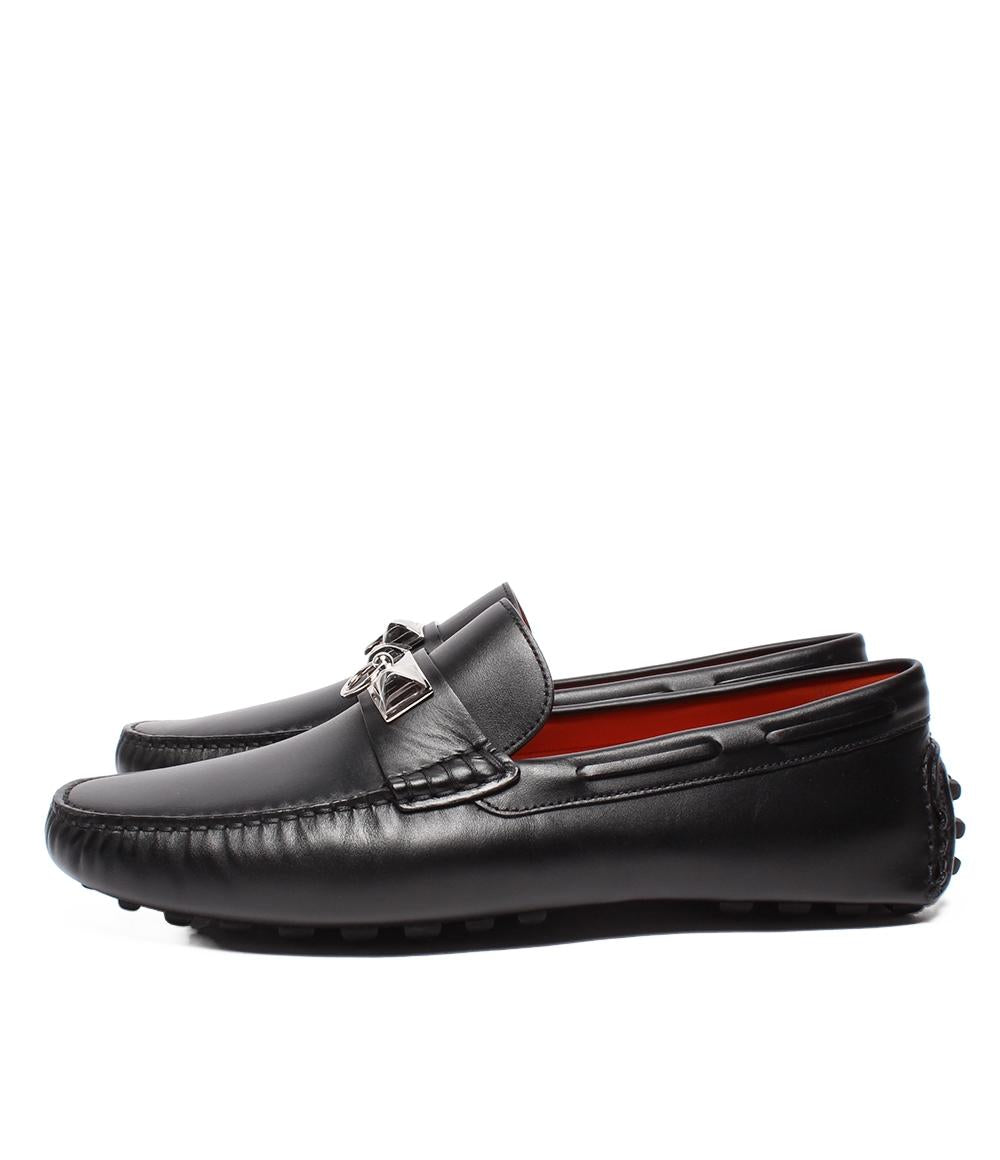 美品 HERMES モカシンローファー ドライビングシューズ シルバー金具 アーヴィング メドール H141251ZH メンズ SIZE 40 (26.5cm) エルメス