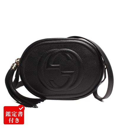 美品 グッチ レザーショルダーバッグ タッセル ゴールド金具 ソーホー インターロッキングG 7477779 493075 レディース GUCCI