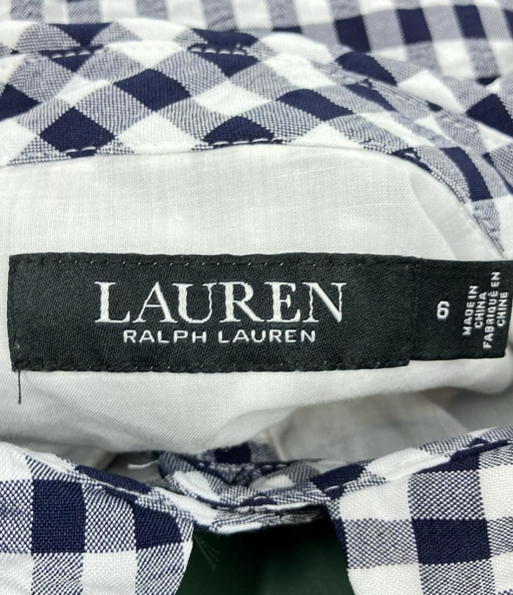 ローレン チェック柄ノースリーブフレアロングワンピース レディース SIZE 6 LAURAN