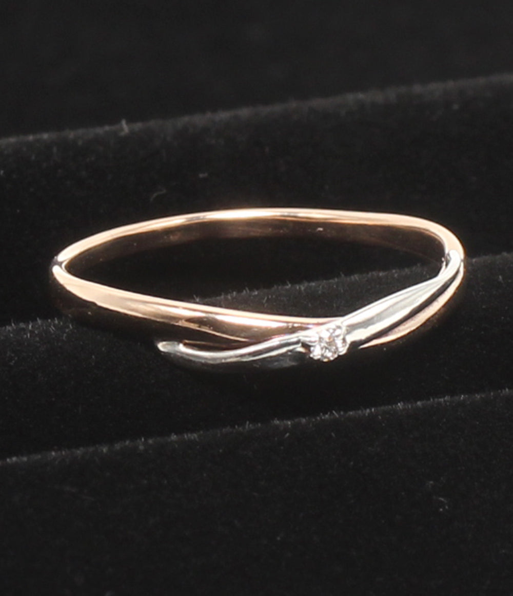 美品 Samantha Tiara リング 指輪 K10 SV950 ダイヤ 0.01ct レディース SIZE 11号 サマンサティアラ