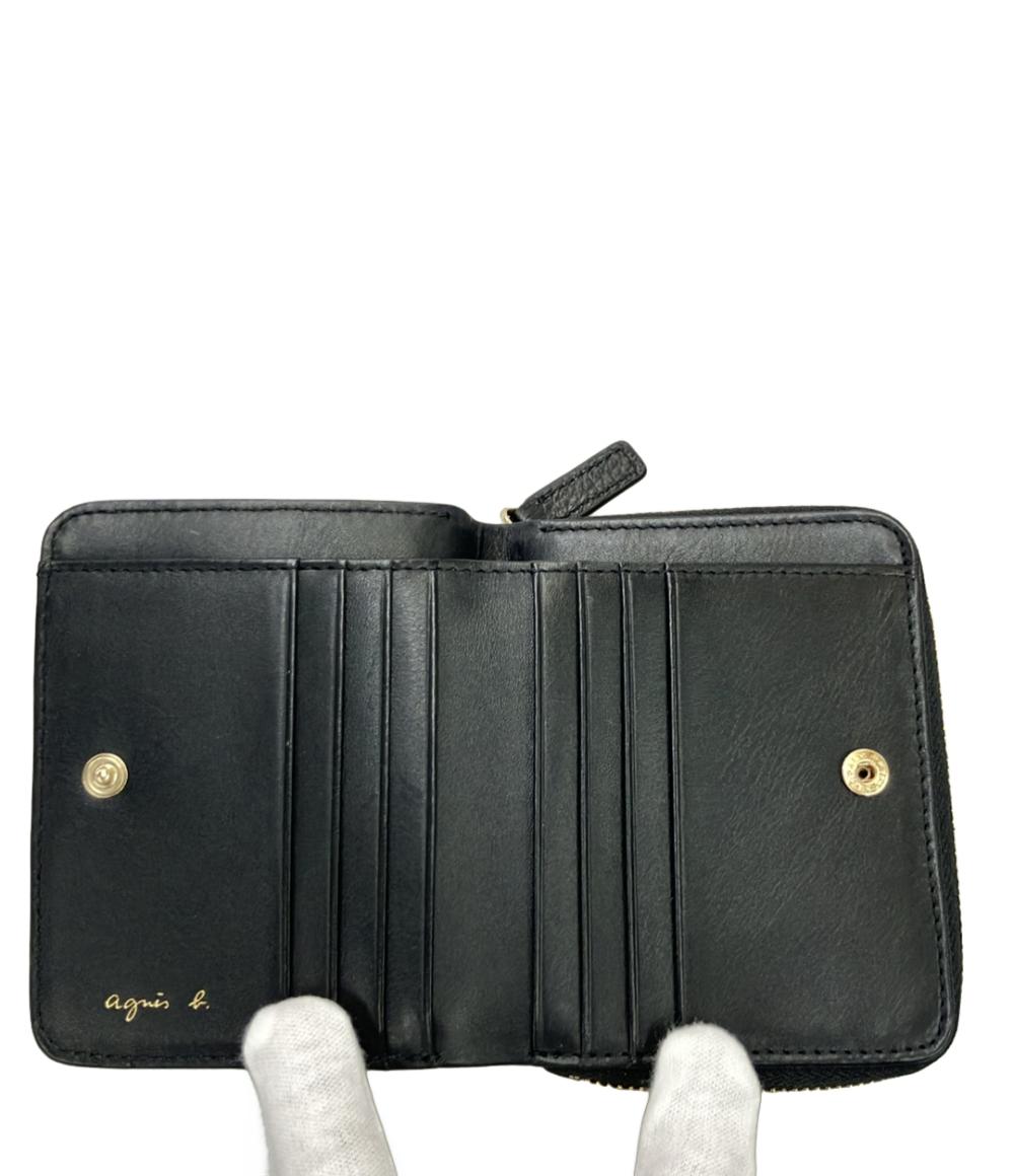 美品 Agnes b. VOYAGE ラウンドファスナー二つ折り財布 牛革 WAW07-01 メンズ アニエスベーボヤージュ
