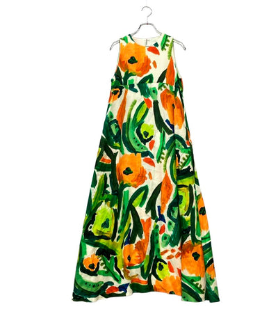 BALLSEY ノースリーブワンピース タグ付き メルカートプリント アメリカンスリーブワンピース 11-06-22-06301 レディース SIZE 36 (XS) ボールジー